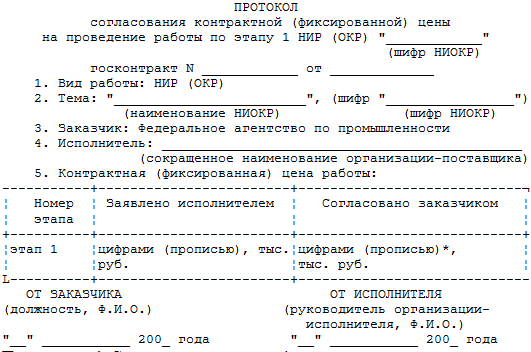 Протокол скидки образец