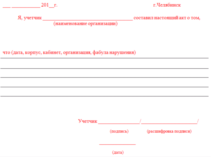 Акт о нарушении