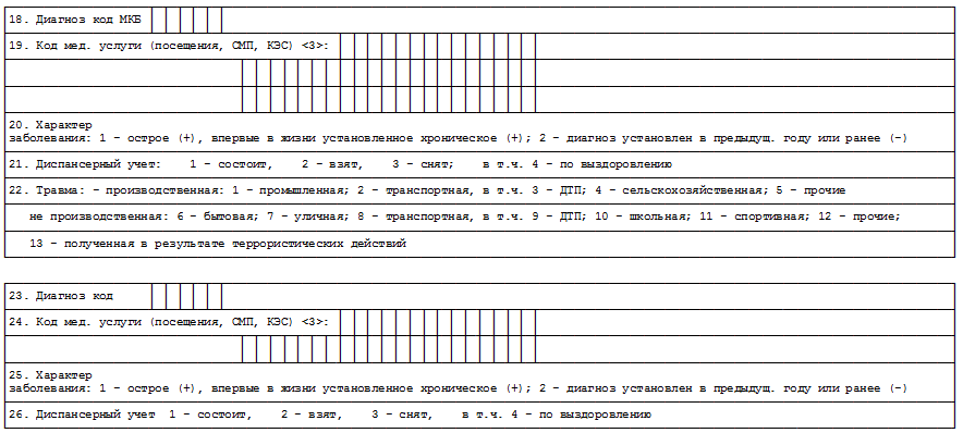 Талон амбулаторного пациента образец заполнения