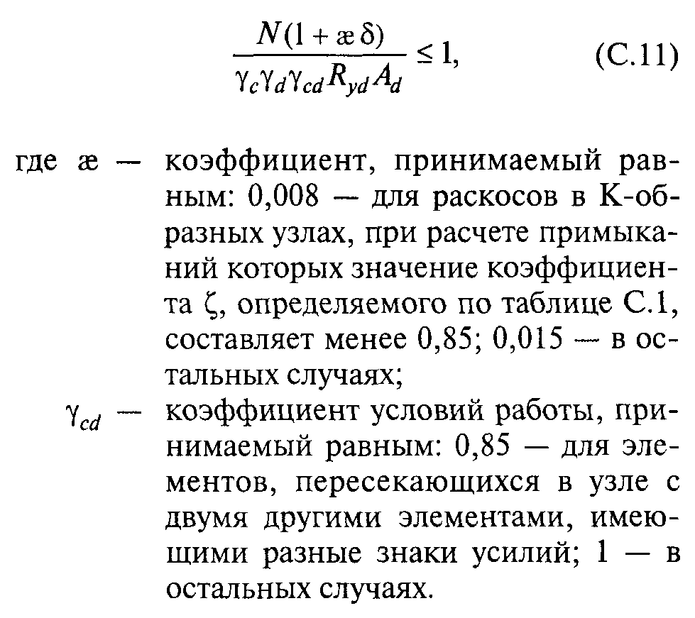 Коэффициент условия работы конструкции