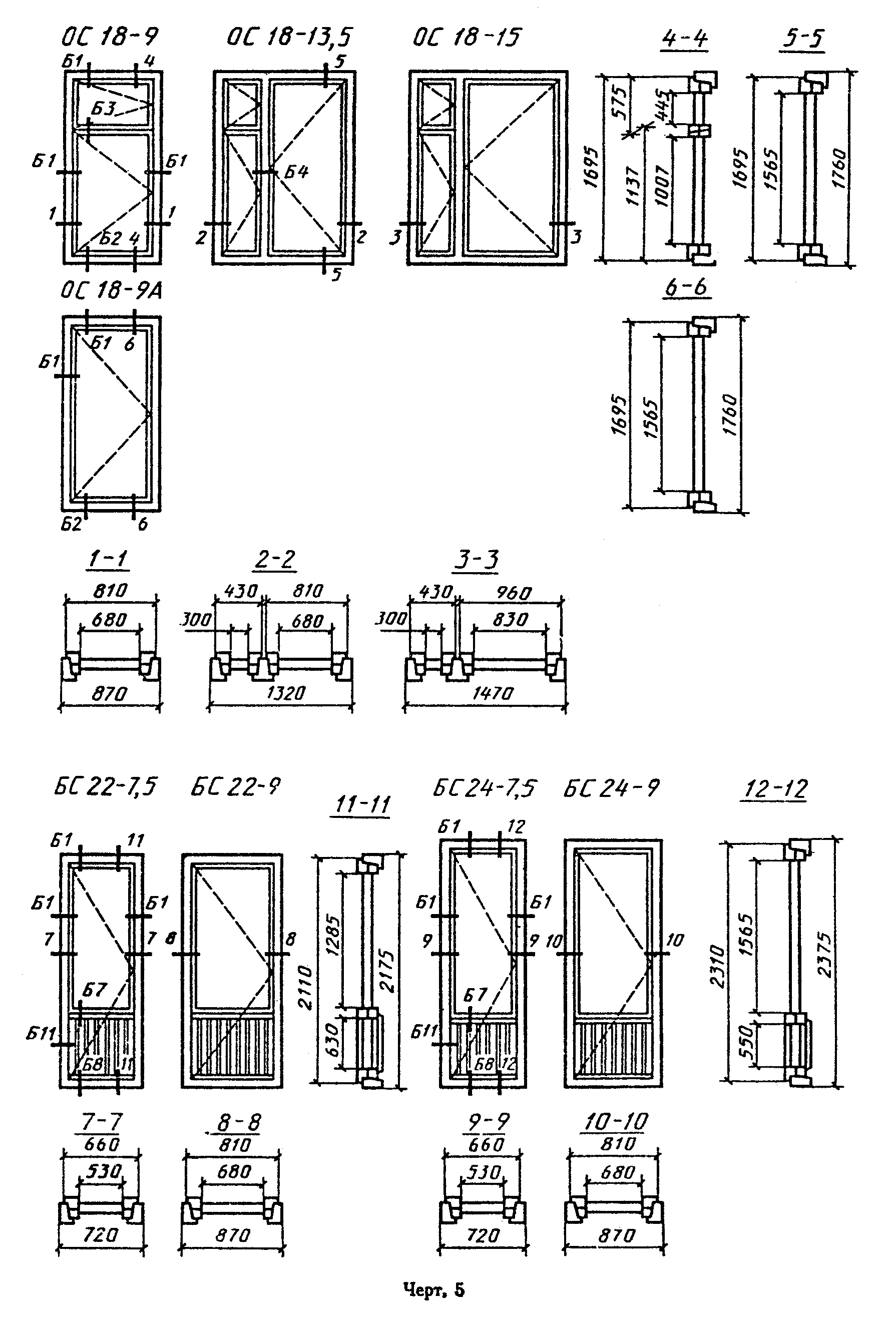 Стандартные балконные двери