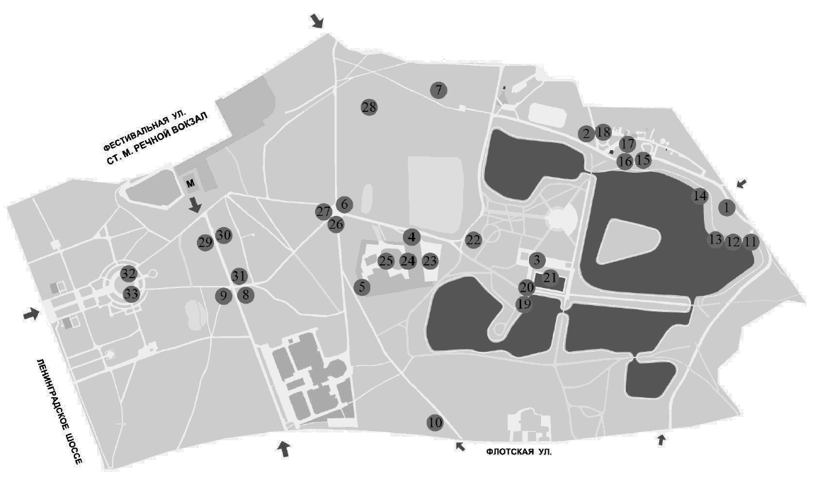 Карта северного парка